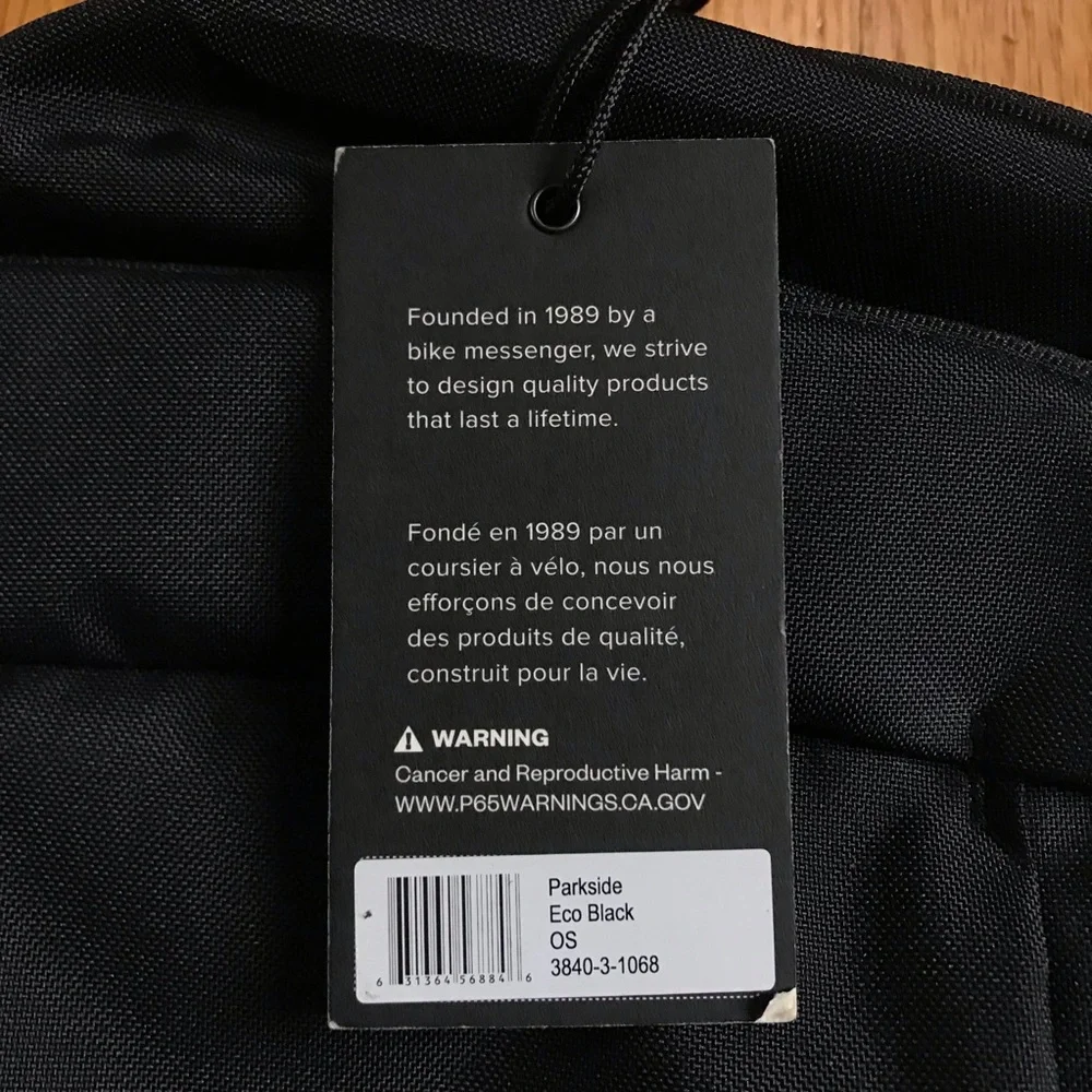 Timbuk2 Parkside Eco X Uber Eats Black Delivery Backpack NWT